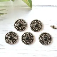 p019・レザークラフト コンチョ 5個セット ねじ式 ヴィンテージ風