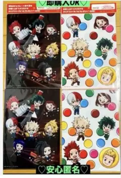 【新品❤️未使用】ヒロアカ✖︎明治オリジナルクリアファイル⭐️アニメ4個セット