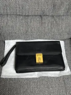 BALLY ブラックレザー クラッチバッグ