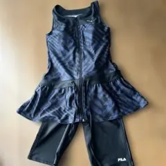FILA スポーツ用水着 黒/ダークブルー