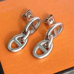 ☆新品　アンカー チェーン ピアス 両耳 ステンレス 316L シェーヌ ユニ