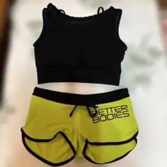 BETTER BODIES パンツ S 黄緑　ブラ黒S