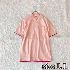 美品　ポロシャツ（L L）大きいサイズ　綿ポリエステル　ピンク系