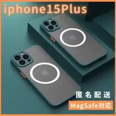 iphone15PlusケースカバーMagsefeマグセーフ対応マット緑人気