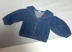 デニムジャケット セーラー襟 ハート刺繍　80サイズ