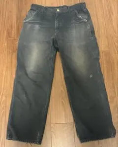 カーハートcarhartt ダークブルー　ワークパンツ　36×30 鬼フェード