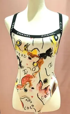 シャネル 美品 水着 希少 マルチカラー 38 ヴィンテージ