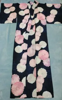 浴衣　単品　花柄　紺