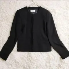 PLST ブラック ノーカラージャケット