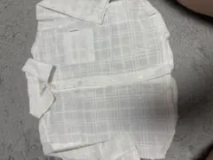 ホワイト チェック柄 長袖シャツ 90cm