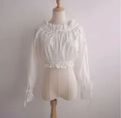 muguet MASC ribbon tie blouse