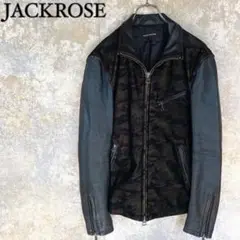【極美品】 ジャックローズ カモ柄 切り替え コーデュロイ レザージャケット M