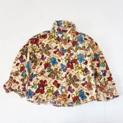 ミキハウス miki HOUSE ネルシャツ クマ柄 100cm