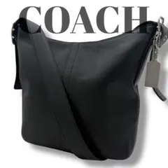 【美品】COACH コーチ レザー ショルダーバッグ 斜め掛け ブラック