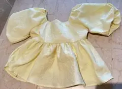 【美品】clear クリア　ペプラム　フリル裾トップス　イエロー