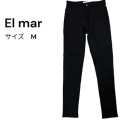 【新品タグ付き】Elmar（M）裏起毛 スキニーパンツブラック ストレッチ 黒