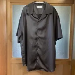 美品★ADRER ポリサテンシャツ　オープンカラーシャツ　ブラウン　サイズS