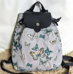 【超レア】LONGCHAMP ロンシャン リュック 巾着 バタフライ柄