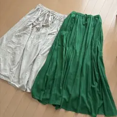 ロングスカート2色セット&ワンピース２色の4点セット