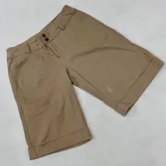 Lente ハーフパンツ ベージュ コットン混 ダブルボタン カジュアル 67