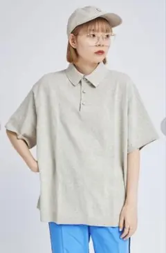 新品　I am I in fact...COTTON KNIT ビッグポロシャツ