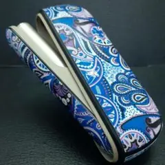 ● アイコス イルマ i ケース iqos iluma 用 ペイズリー 青K