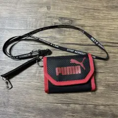 PUMA 財布 黒/赤 ナイロン製