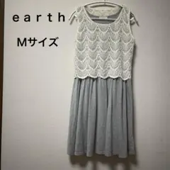 アースミュウジックエコロジーレーストップのグレーワンピ