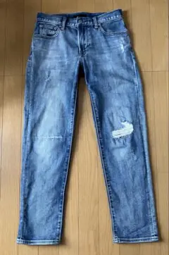 ユニクロ デニム ストレート ダメージ加工 W28 UNIQLO