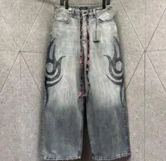 BALENCIAGA トライバル柄 ワイドデニムパンツ