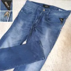 【W33L32 】リプレイ ANBASS ストレッチ デニムパンツ