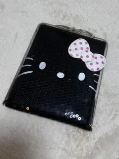 HELLO KITTY ハローキティ 折りたたみ鏡 スパンコール BLACK