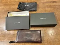 POLICE ブラウンレザー 長財布