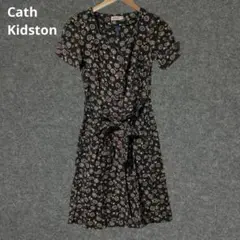 Cath Kidston ヴィンテージ 半袖ひざ丈ワンピース 黒