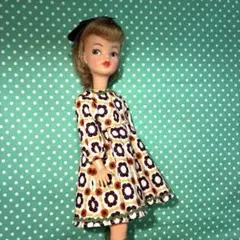 タミーちゃん　秋色　レトロフラワーワンピース＋ハイソックス＋リボン3点セット