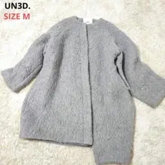 【美品】 UN3D. アンスリード ノーカラーコート ロング オーバーコート