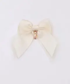 猫モチーフ×リボンクリップ　生成り　アクシーズファム