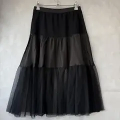 レキップ　ヨシエイナバ　チュールスカート ブラック メッシュナイロンスカート