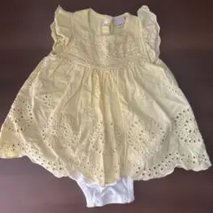 petit main 刺繍入りロンパース 70 黄色