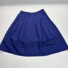 TO BE CHIC トゥービーシック　膝丈スカート　フレア　濃青　XL