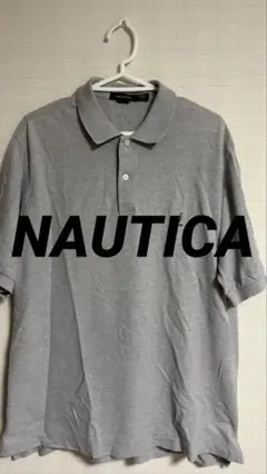 NAUTICA 半袖　ポロシャツ　グレー　古着　used Lサイズ