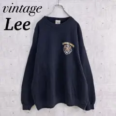 f0082 ヴィンテージ Lee スウェット XL ネイビー チームロゴ
