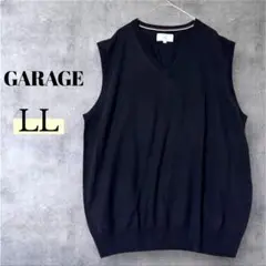 GARAGE ORIHICA Vネック ニットベスト LL 黒 無地 シンプル