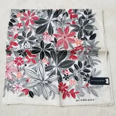 新品BURBERRY ハンカチ　スカーフ　シルク混希少　大判　タグ付き　花柄