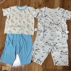 ユニクロ　キッズ　パジャマ　100cm 2セット　ワンワン　うーたん　パンダ銭湯