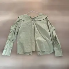 jens イェンス　薄緑色 長袖ブラウス