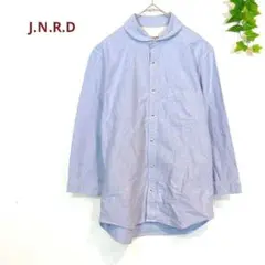 J.N.R.D メンズ　七分袖　丸衿　ダンガリーシャツ　綿100% 水色　XS