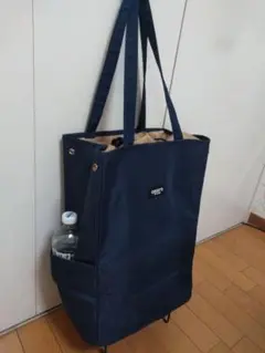 ネイビー エコバッグ キャリー機能付き