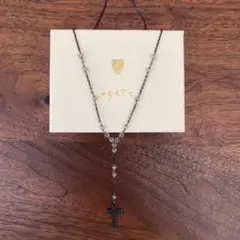アガット クロス ロザリオ ロングネックレス