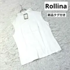 新品　Rollina ロリーナ　着心地快適　スリーブレストップス　ホワイト　綿